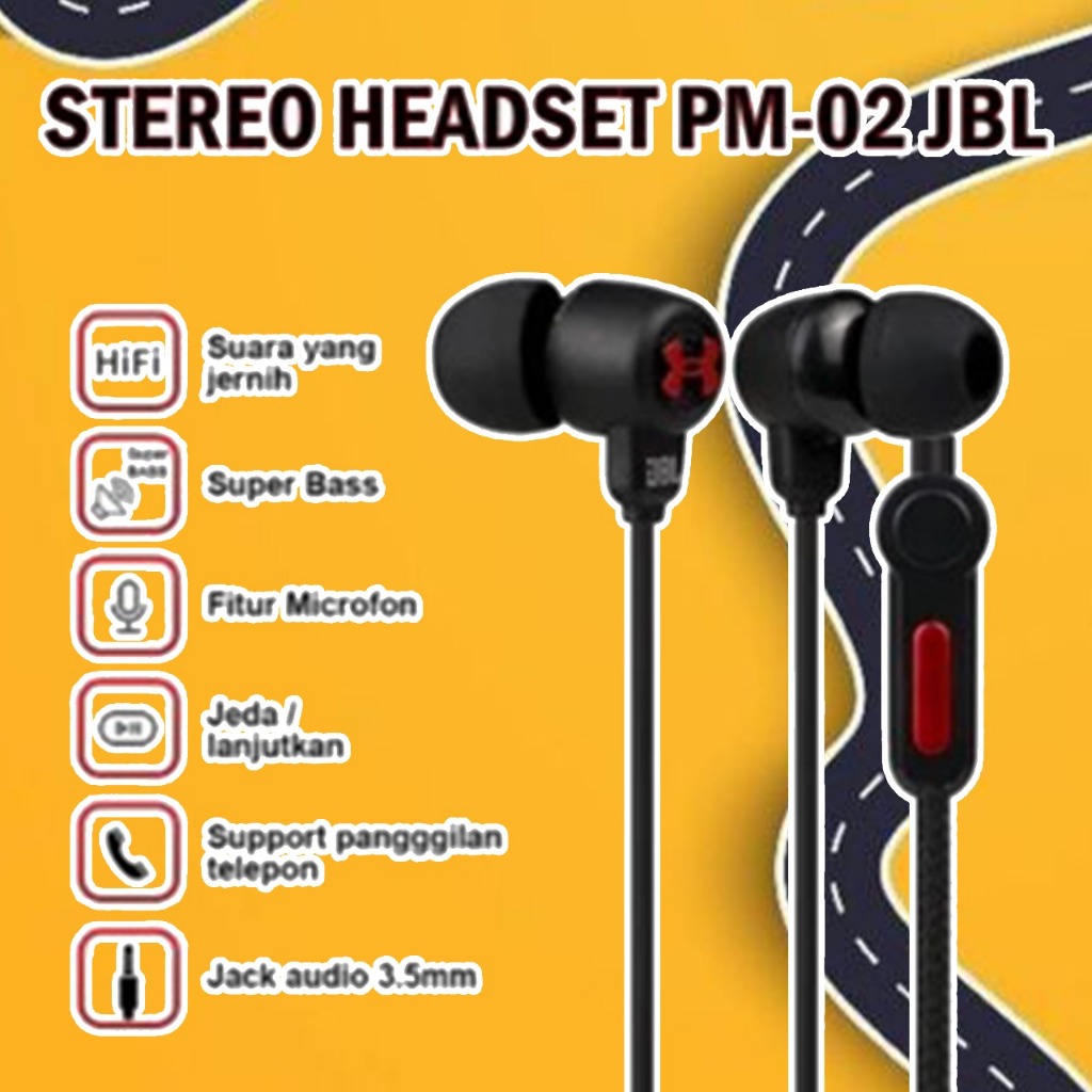 Headset/Earphone kabel HF JBL PM 02 W1 Extra bass