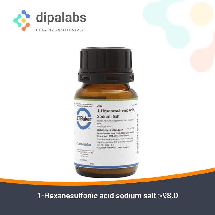 1-Hexanesulfonic acid sodium salt ≥98.0% for HPLC, for ion pair chromatography, JT Baker 25 gr