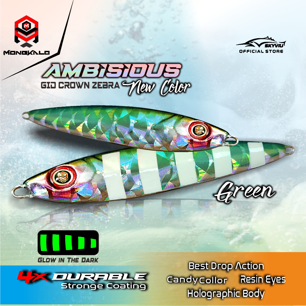 Mongkalo Ambisious Kipas GID-Zebra noMotif Fluorescent 20 Hijau