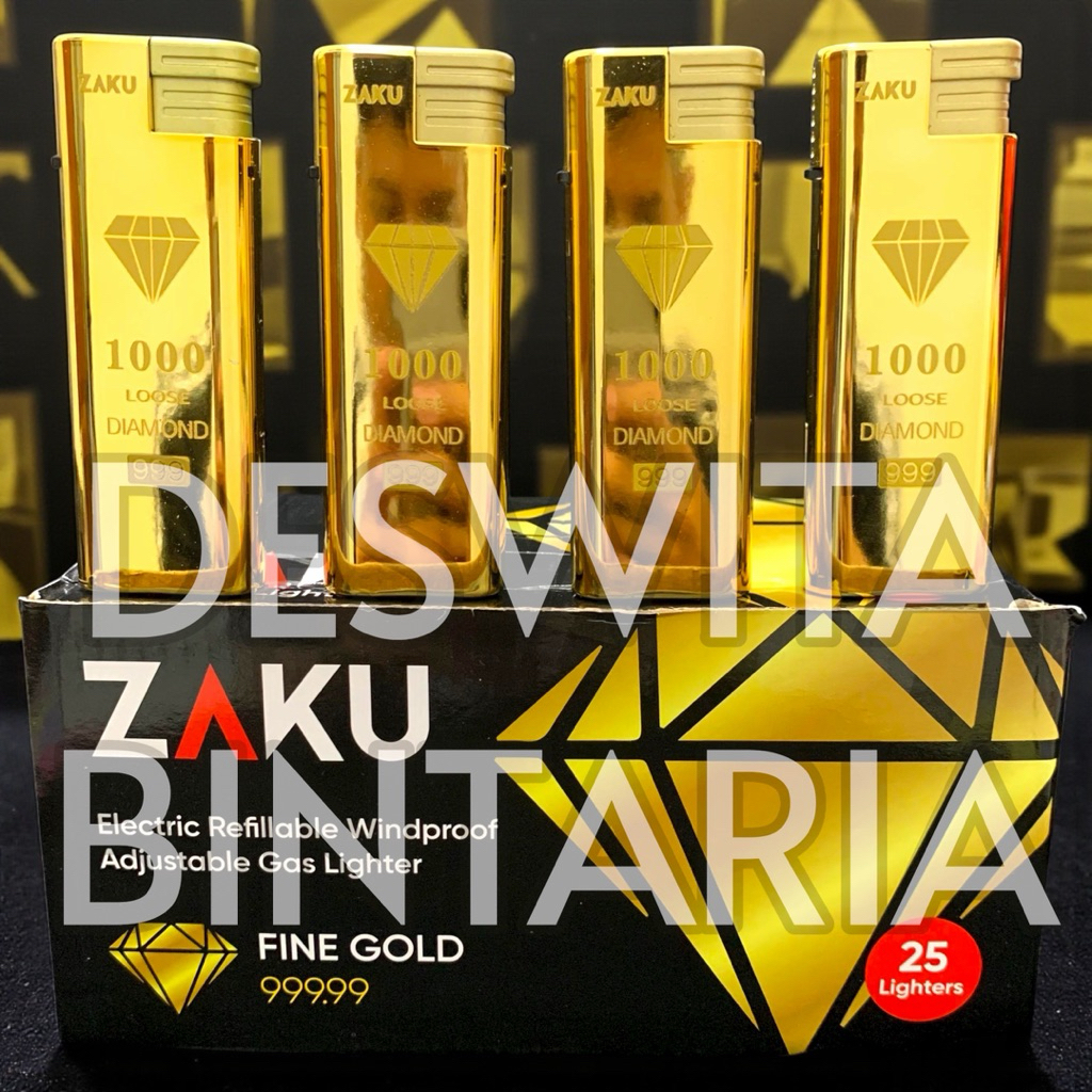 Korek ZAKU JUMBO Api Las (Windproof) | Lapis Emas & Besi | Gas Refillable & Bisa Beli Satuan (Ecer)