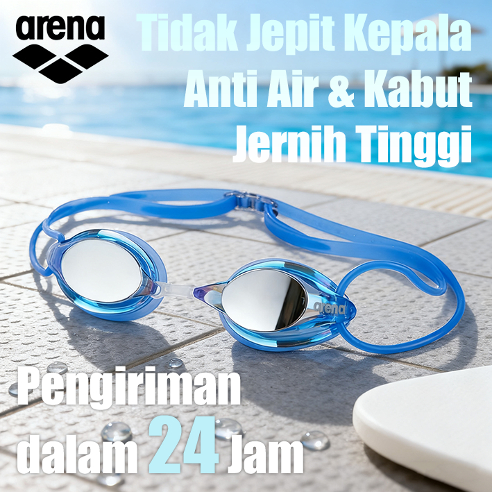 Kacamata Renang Arena Anti Kabut Pioneer HD Anti Air Profesional dengan Lapisan Baja untuk Pria & Wa
