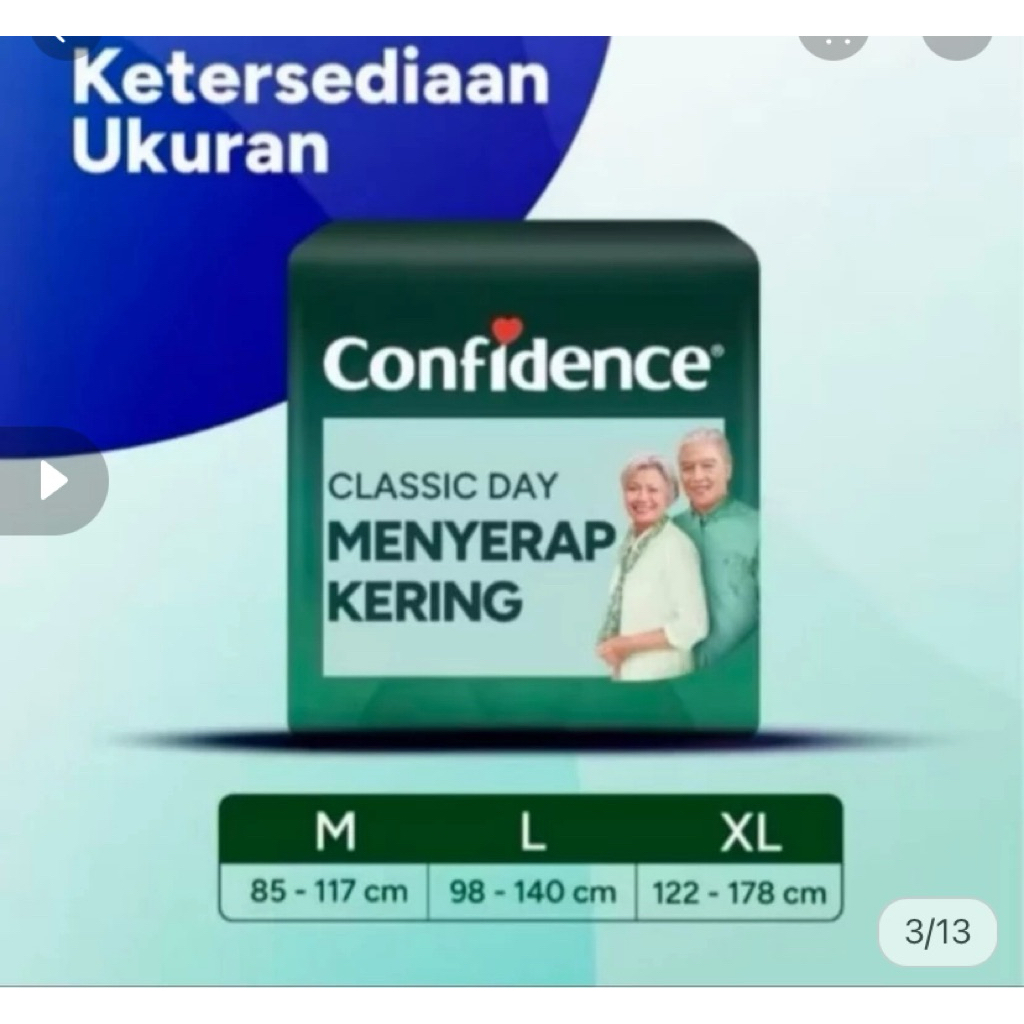 Confidence Classic Day Perekat Pampers Dewasa