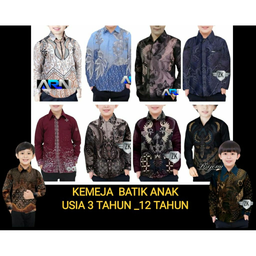 Baju Batik Lengan Panjang Anak TK Sampai SD Motif Terbaru