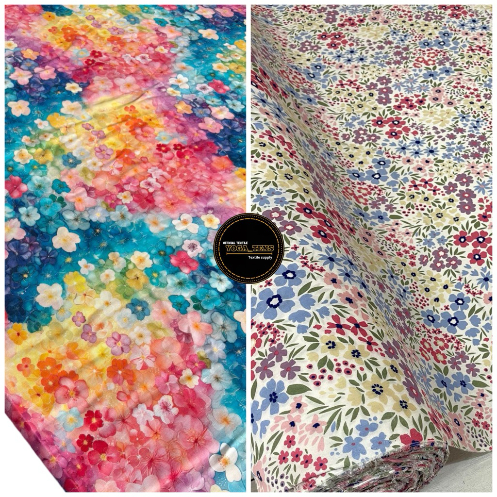Kain Rayon Viscose Premium Motif bunga kecil Terbaru | rayon motif | Rayon premium | Daster | Piyama