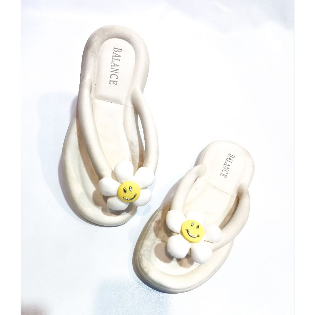 Sandal Jepit Karet Jelly Wanita Motif Bunga