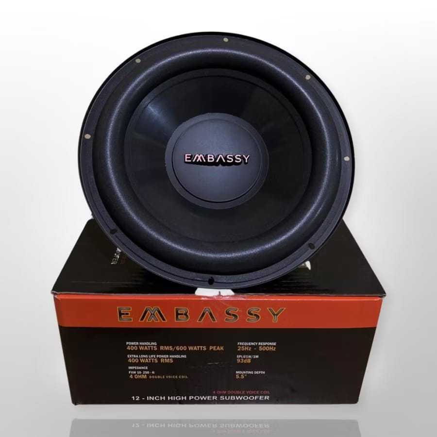 Subwoofer 12 Inch Embassy EM 1289 EM-1289 Double Voice Coil