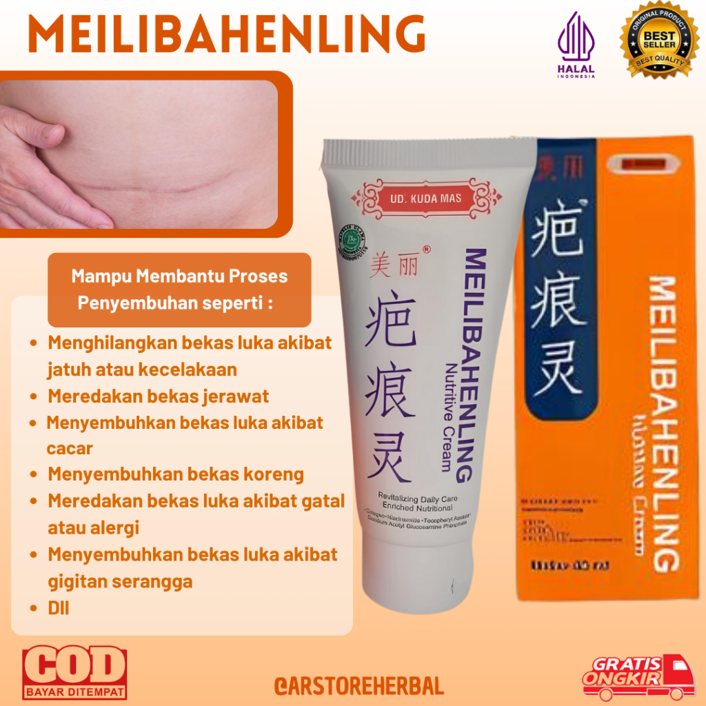 Krim Meilibahenling Asli Penghilang Bekas Luka Operasi Aman & Efektif