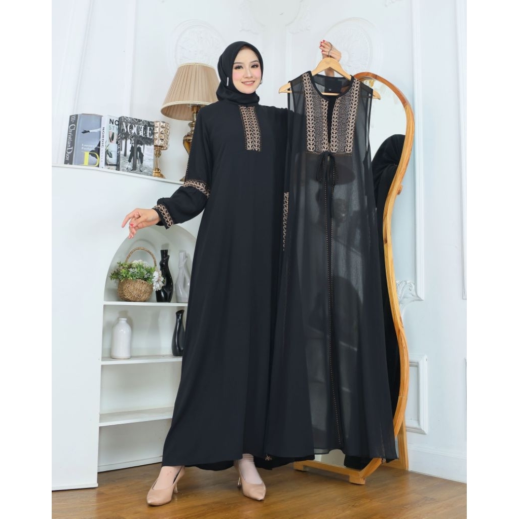 DINDA MUSLIMAH GAMIS ABAYA TURKI MARWA "ROMPI LEPAS PASANG" BAHAN JERSEY PREMIUM VIRAL MEWAH DAN KEK