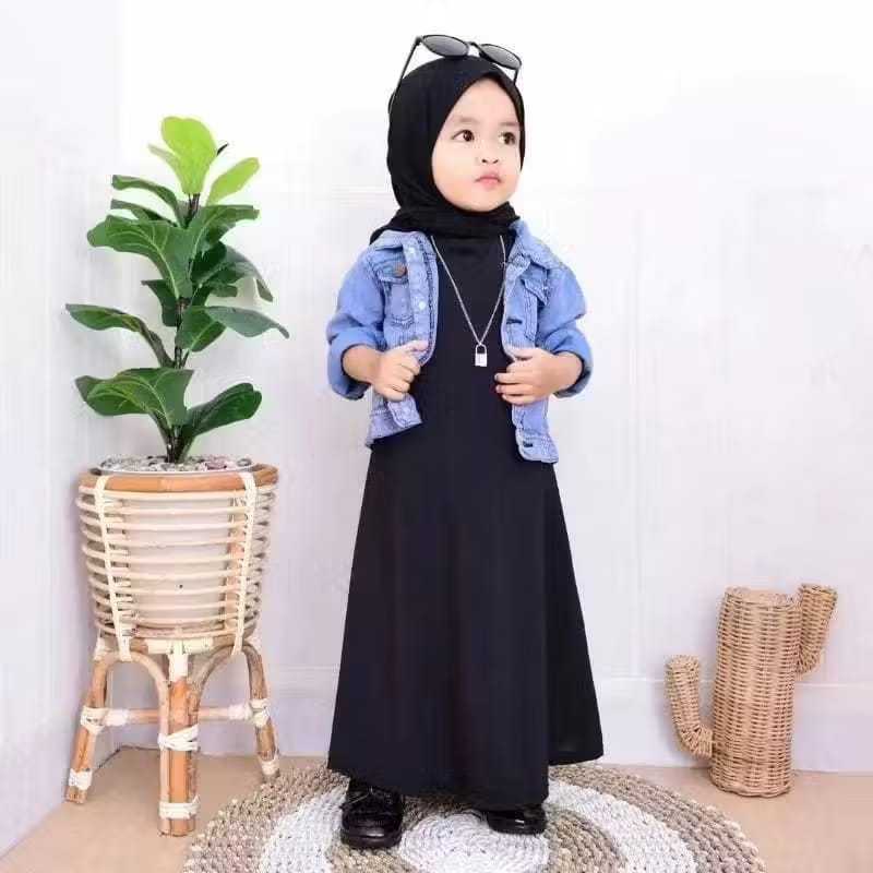 INNER DRESS ANAK PEREMPUAN TANPA LENGAN DRESS KUTUNG ANAK PEREMPUAN GAMIS ANAK POLOS INNER