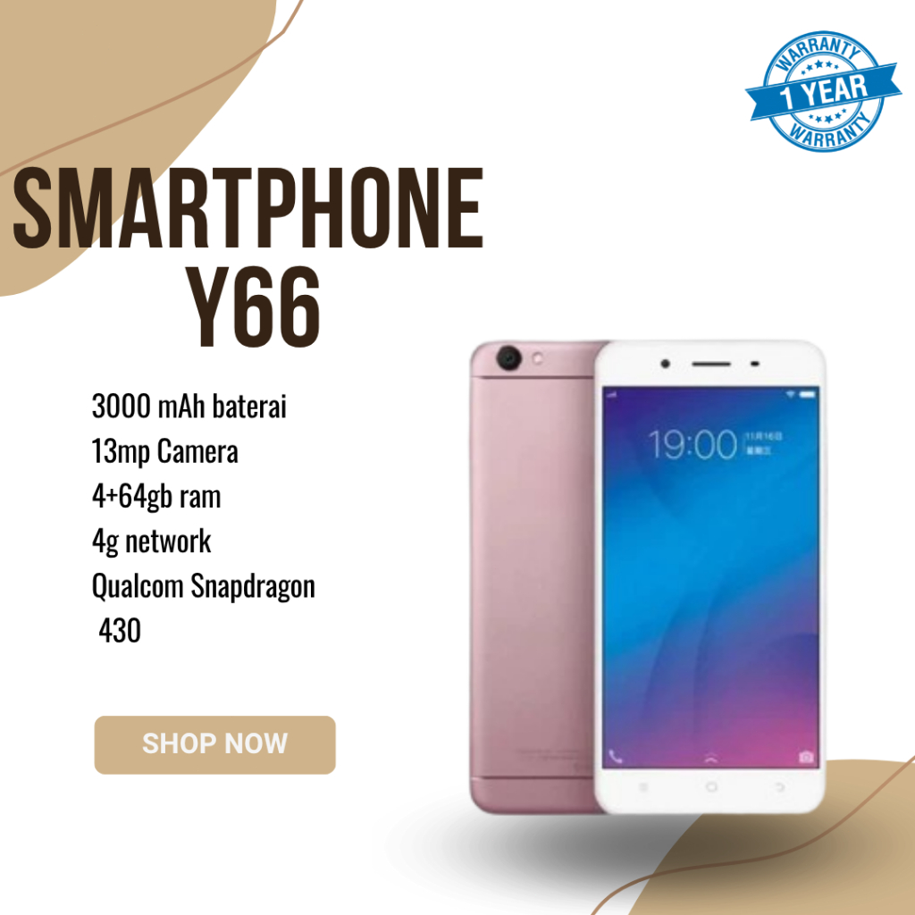 HP  SAMRTPHONE VIVO Y66 RAM 4GB, 64GB, BATTERAY 3000mAh GARANSI 12 BULAN