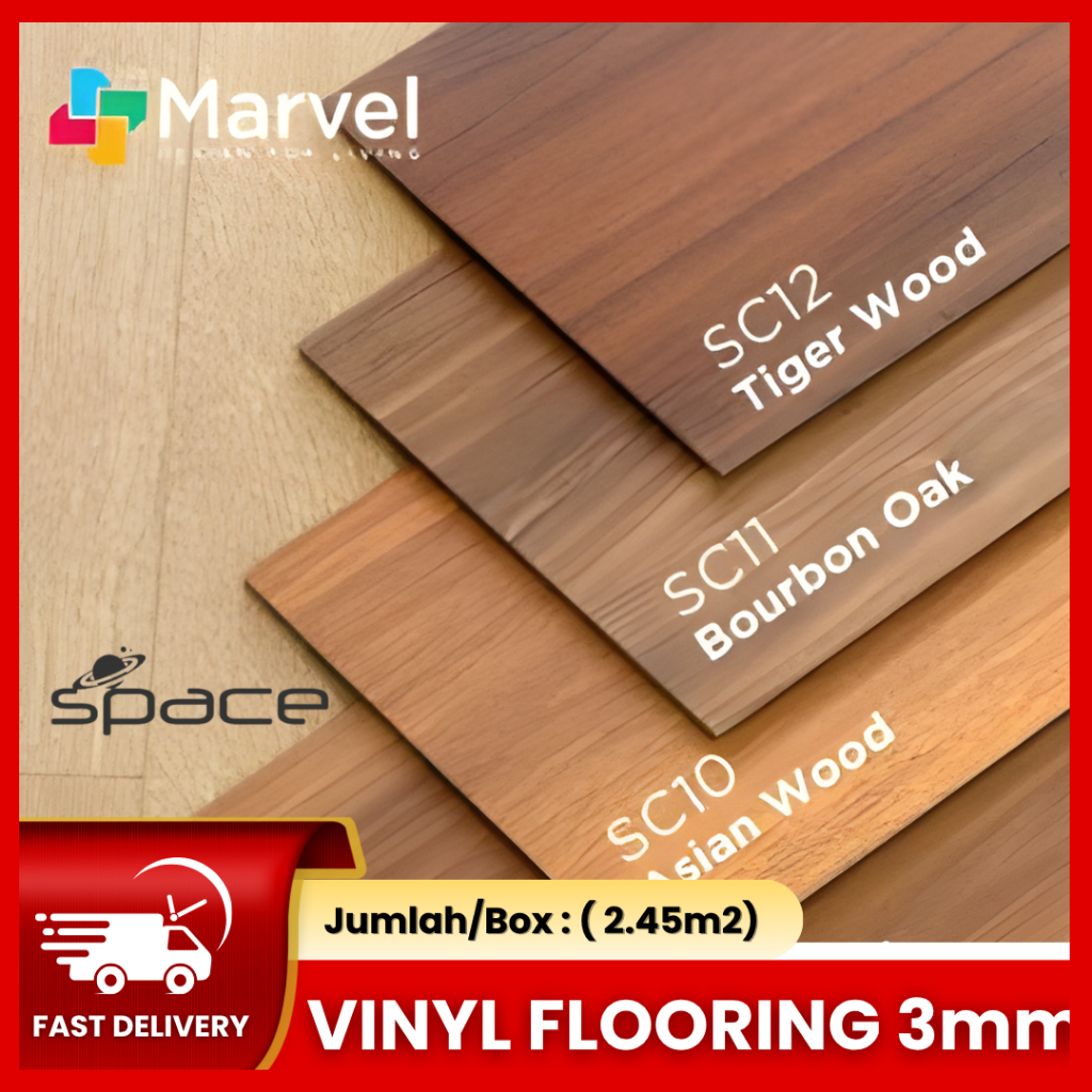 Lantai Vinyl MARVEL SPACE | Lantai Motif kayu | Lantai Parket | Lantai Vinil