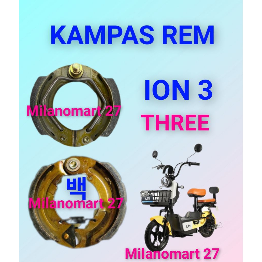 kampas rem ion 3 kampas rem sepeda listrik ion three