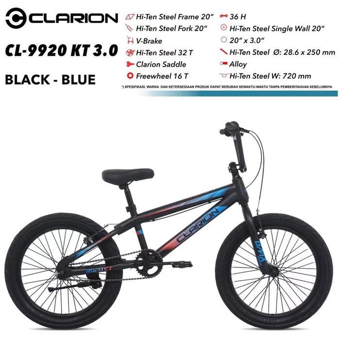 Sepeda bmx 20 inch CLARION CL-9920 KT terbaru ban jumbo 3.0 TERBARU