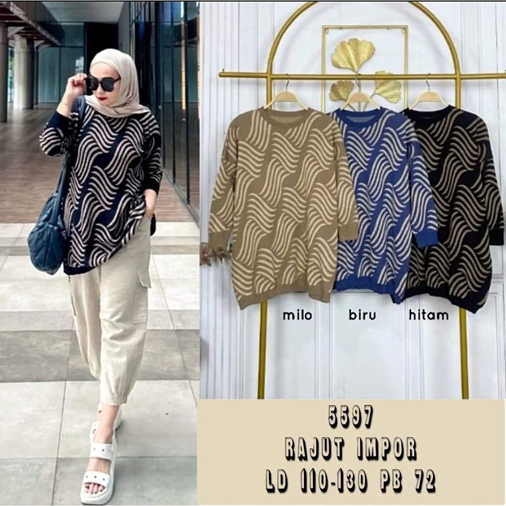 atasan big size jumbo wanita rajutan import