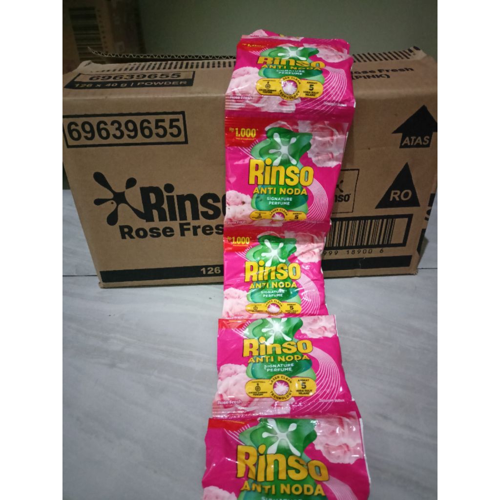 Rinso bubuk PK 1 dus/ Rinso anti noda bubuk 1 karton