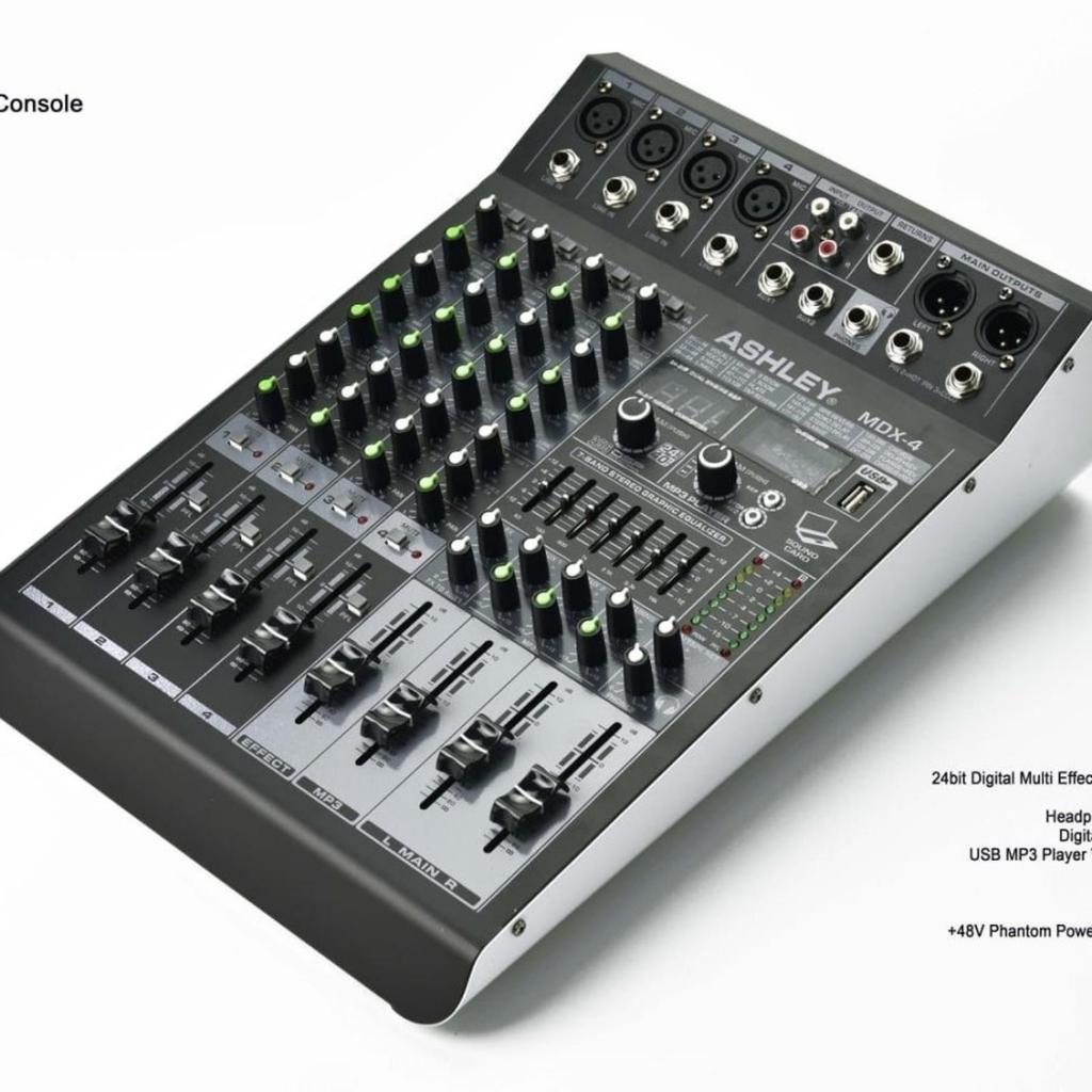 Mixer Ashley New Onyx 4 Channel 4 tone 3 aux MDX mixing Soundcard Recording PC TERBAIK