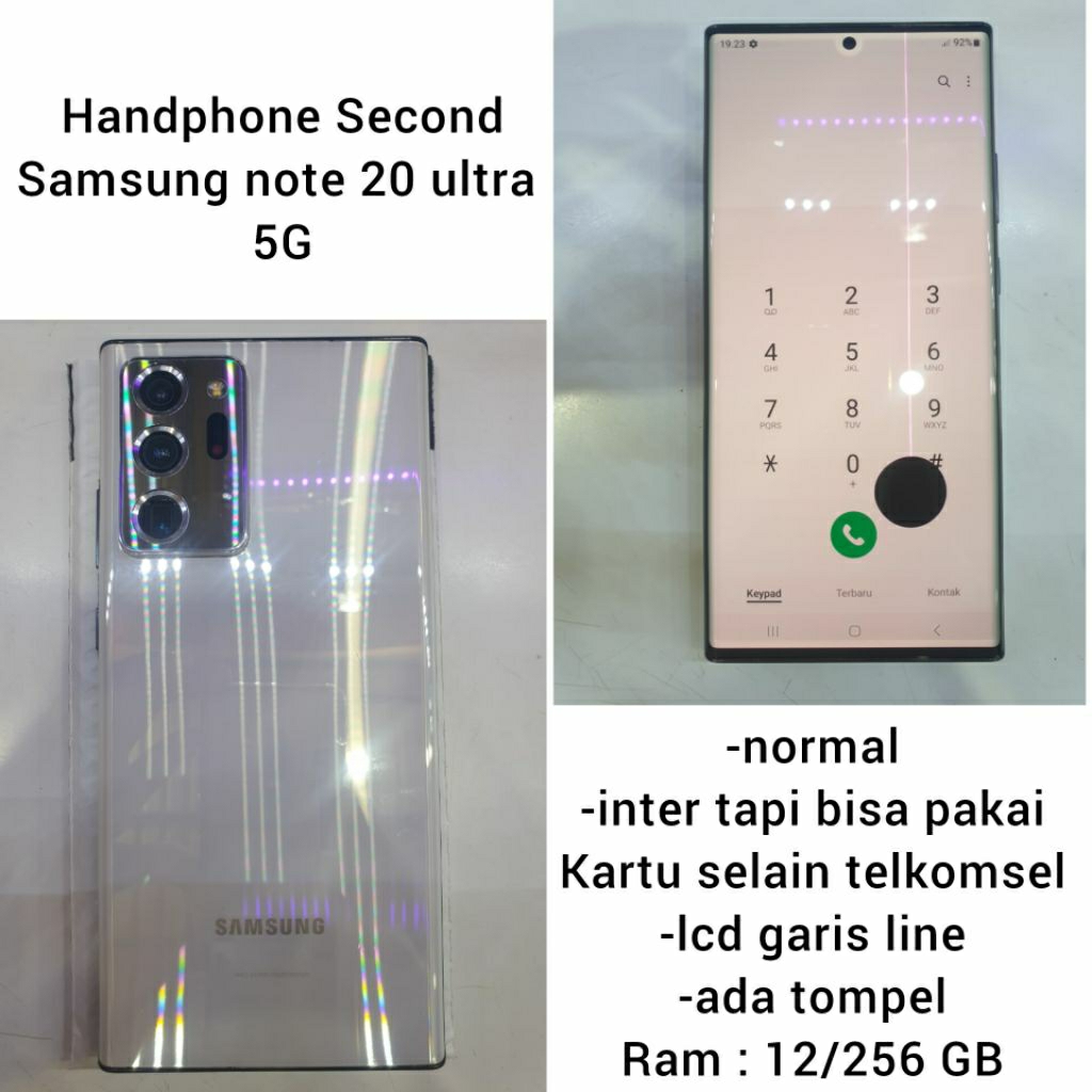 HANDPHONE SECOND (MINUS) SAMSUNG NOTE 20 ULTRA 5G (HARAP MEMBACA DESKRIPSI TERLEBIH DAHULU)