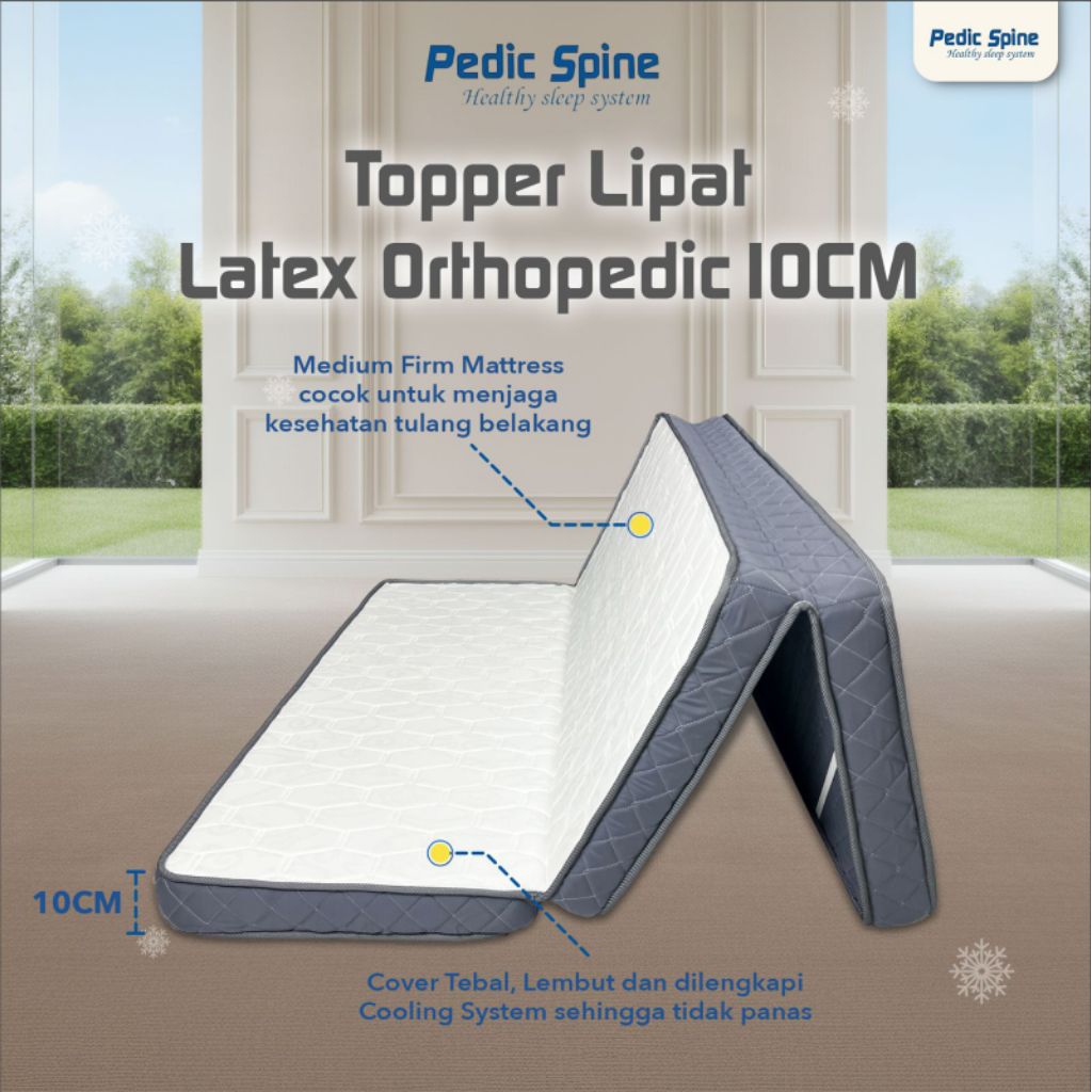 Pedic Spine Topper Kasur Latex Flex Fold 10cm | Premium Latex Mattress Topper Kesehatan Tulang Belak