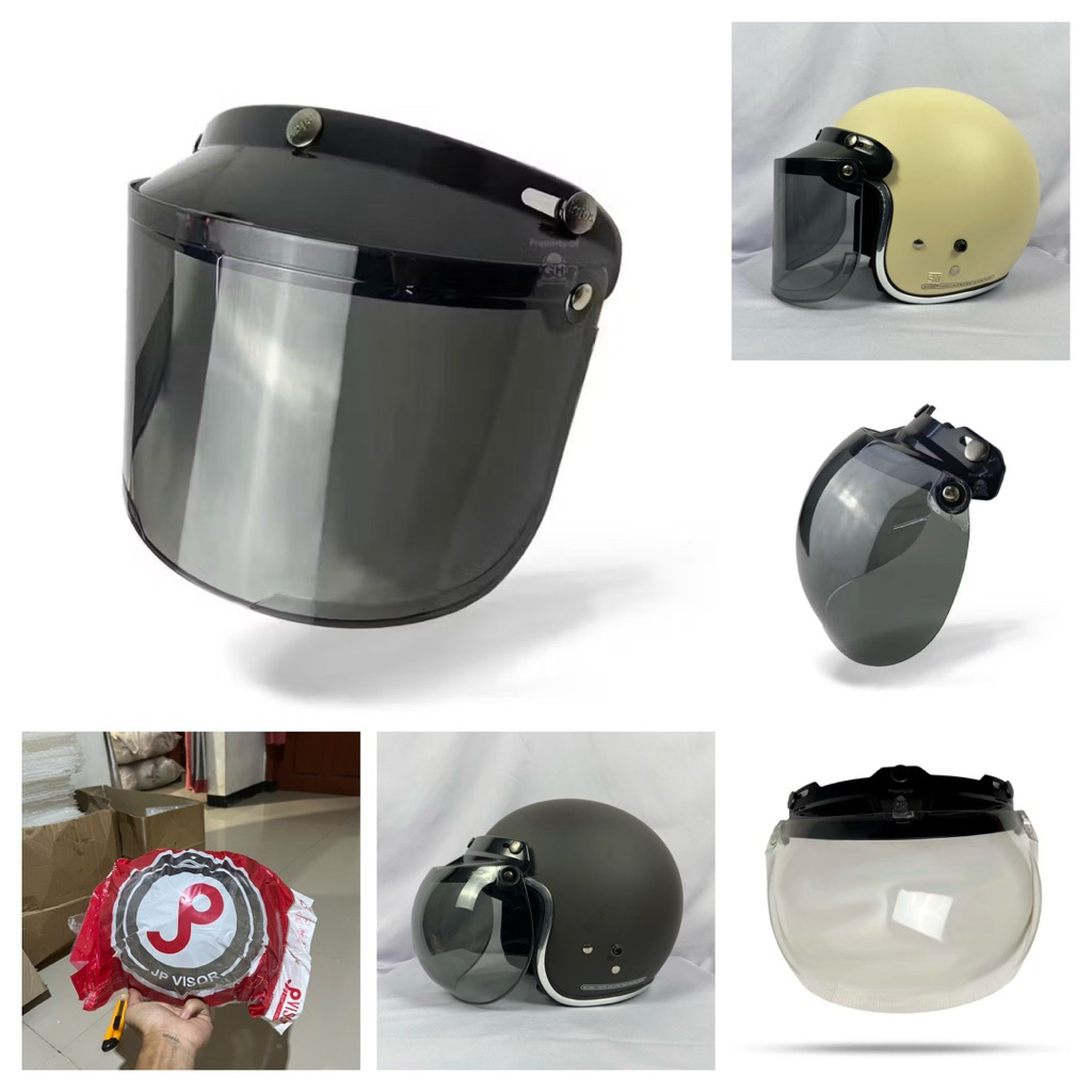 Kaca Helm Bogo Visor Helm Bogo Datar - Cembung / Hitam & Bening