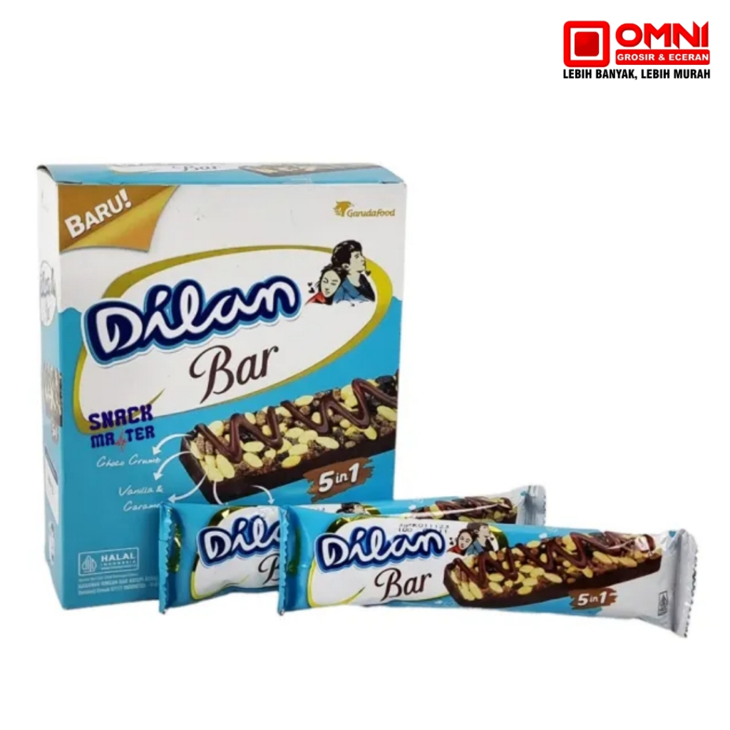 Dilan Bar 5 ini 1 Chocolate Crispy Box - Crunchy Choco Caramel Wafer Roll Stick Coklat
