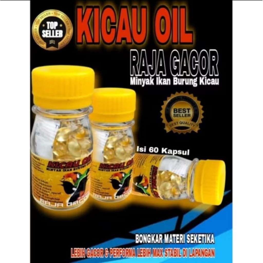 DISKON   KICAU OIL RAJA GACOR MINYAK IKAN PENGGACOR BURUNG KICAU Muray batu/kacer/cucak ijoVITAMIN S