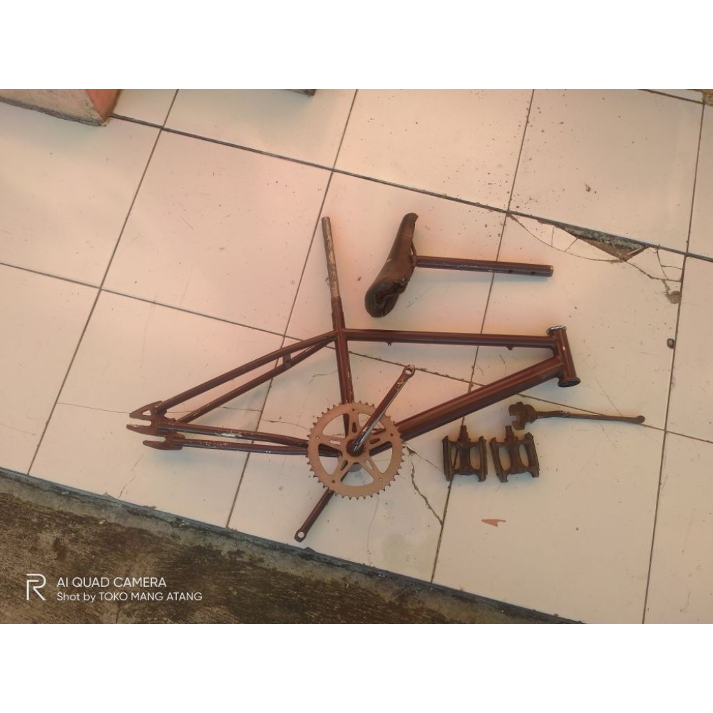 Frame Sepeda BMX 20 Jadul seri BK02951098 OLD SCHOOL Include Pedal Crank Seatpost Saddel Pedal