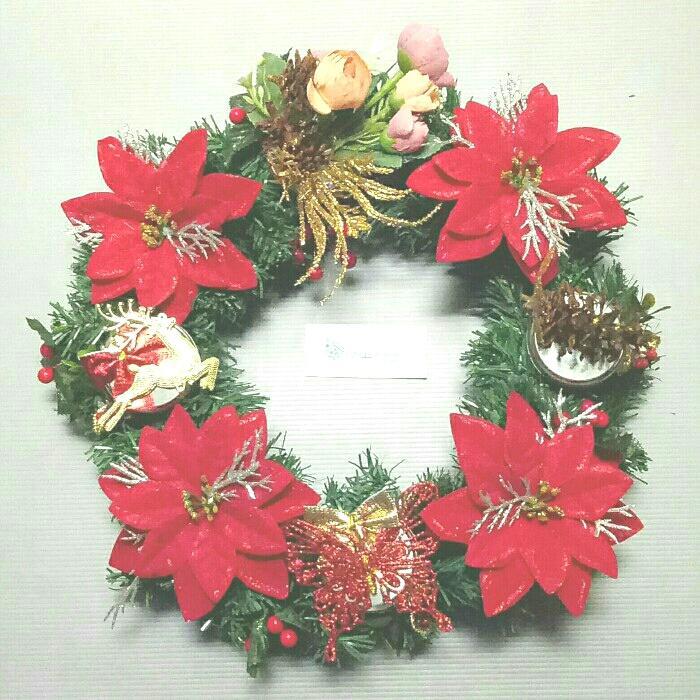Ready Handmade Christmas Wreath 2 in 1 Lingkaran Adven + Lingkaran Dekor