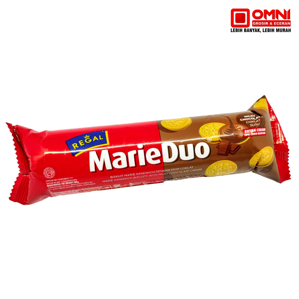 Regal Marie Duo Cokelat Susu 100gr Biskuit Regal MarieDuo dengan Krim Coklat