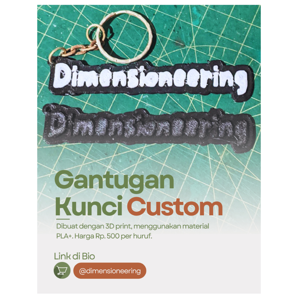 Gantungan Kunci Custom 3D Print
