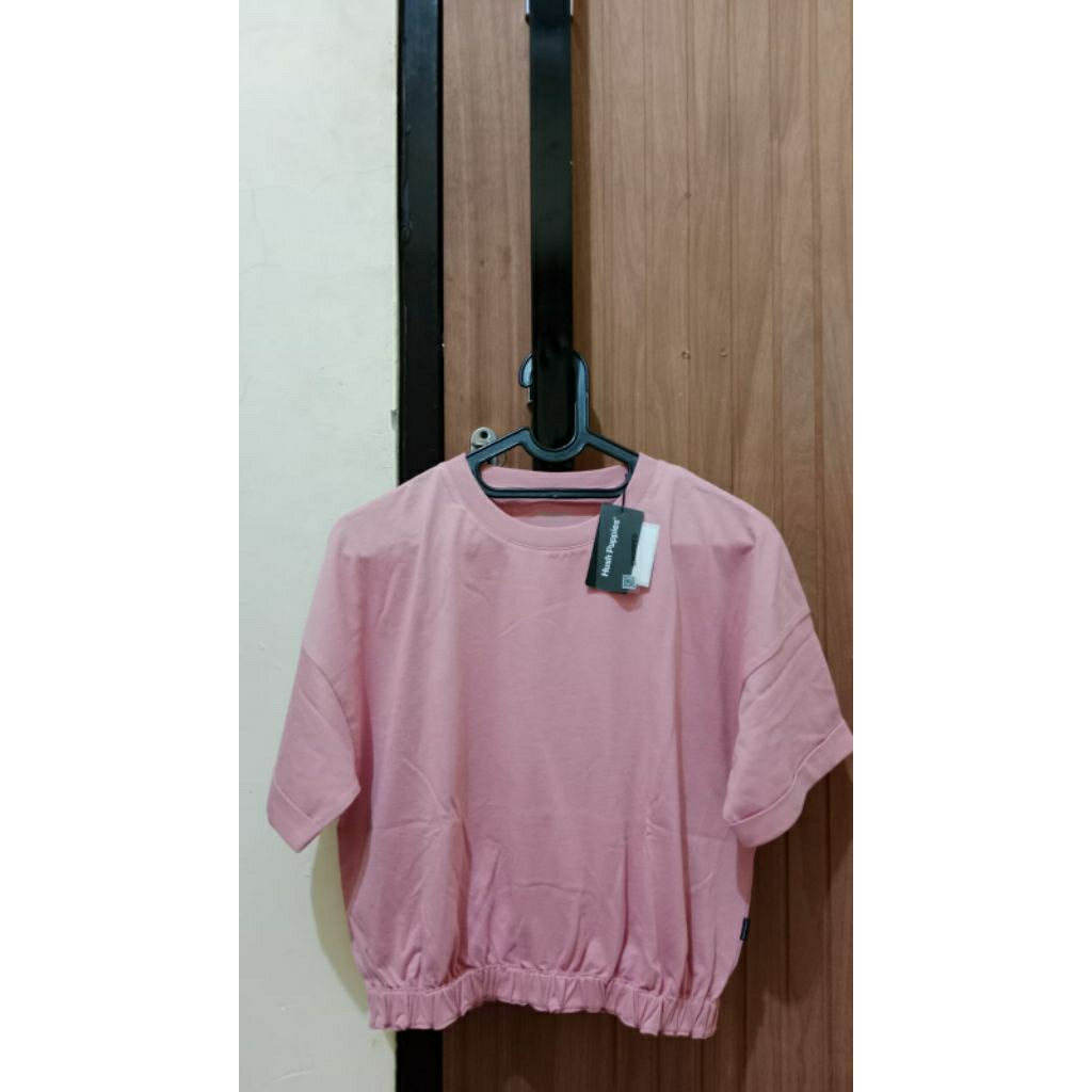 kaos crop top ladies merk HUSH PUPPIES 100% ORI SIZE M