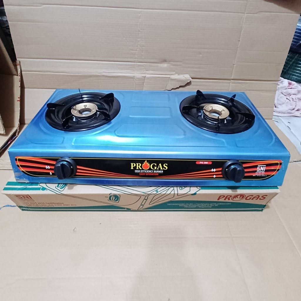 KOMPOR GAS DUA TUNGKU PROGAS PG269 BODY STAINLESS KOMPOR GAS 2 TUNGKU MURAH