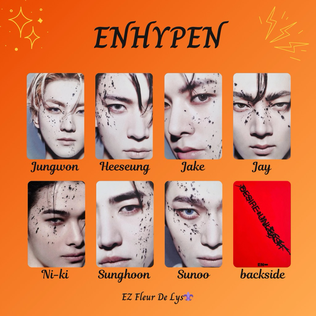 photocard replika pc unofficial ENHYPEN Desire Unleash part 3 JUNGWON HEESEUNG JAKE JAY NIKI SUNGHOO