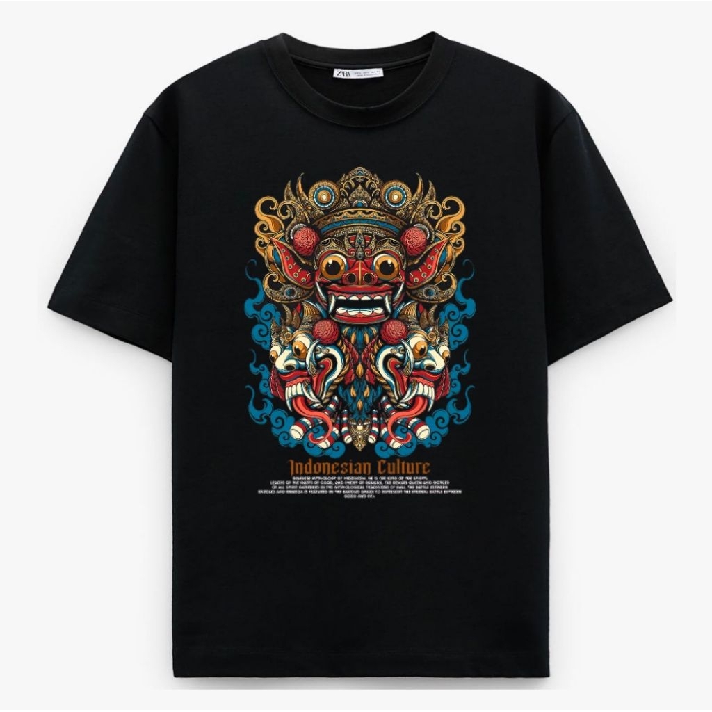 KAOS INDONESIAN CULTURE BARONG BALI GOLD MERAH SPONSOR