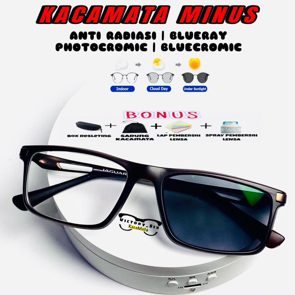 Kacamata Minus | Mines Lensa BLUECROMIC PHOTOCROMIC | Tampil Elegant | Kacamata Premium