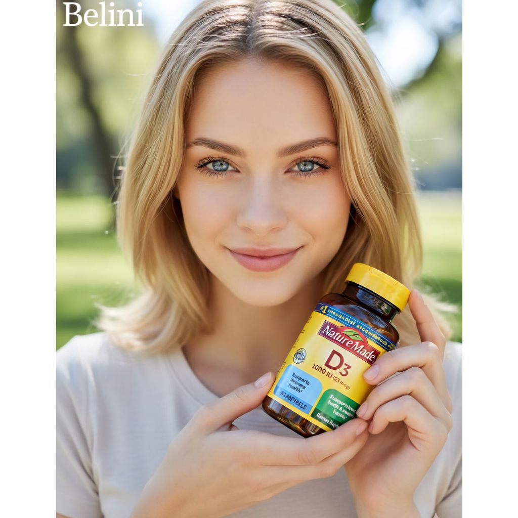 Nature Made Vitamin D3 25 mcg 1000 IU, Isi 1 Botol 650 Softgel, Mendukung Sistim Kekebalan Tubuh Kes