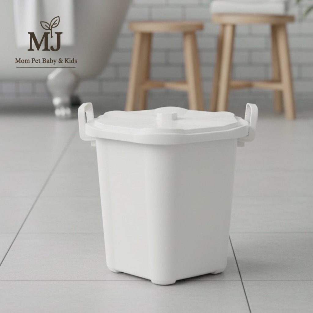 Ember Kamar Mandi 30L Warna Putih Estetik | Ember Plastik Tahan Lama dengan Desain Minimalis - MJ x 