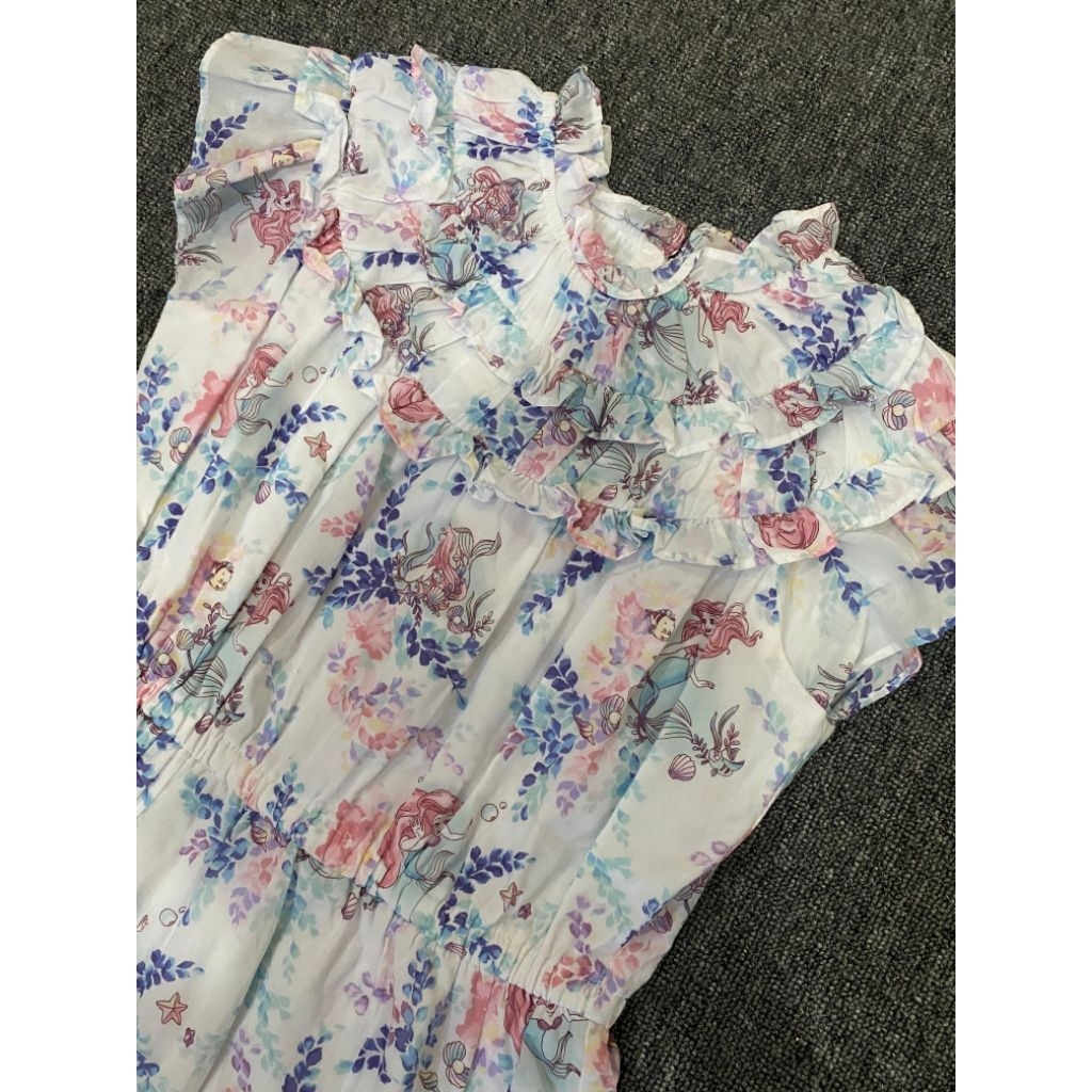 Bygazelle Janie & Jack Disney Ariel Floral Ruffle Dress size 10Y