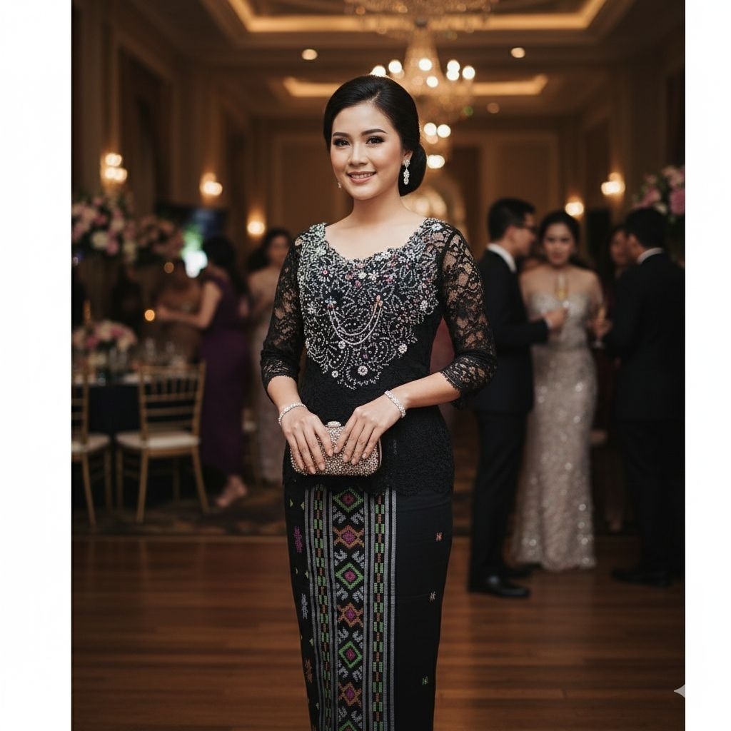 kebaya hitam payet