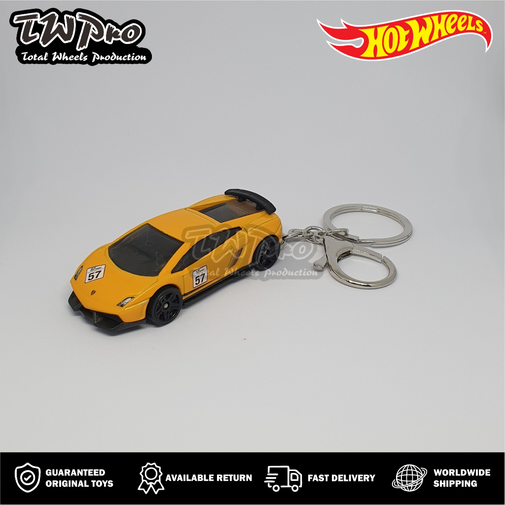 GANTUNGAN KUNCI HOT WHEELS GRAN TURISMO LAMBORGHINI GALLARDO LP 570-4 SUPERLEGGERA - SHRIMP HOOK - C