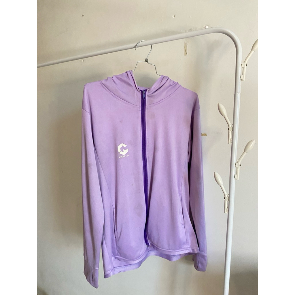 Preloved-Jaket Jersey Ungu