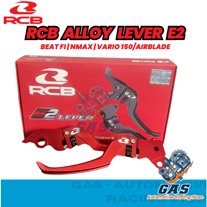 RCB Handle Rem Alloy Lever E2 Beat Fi NMAX Vario 150/Airblade Black Red Silver Titanium