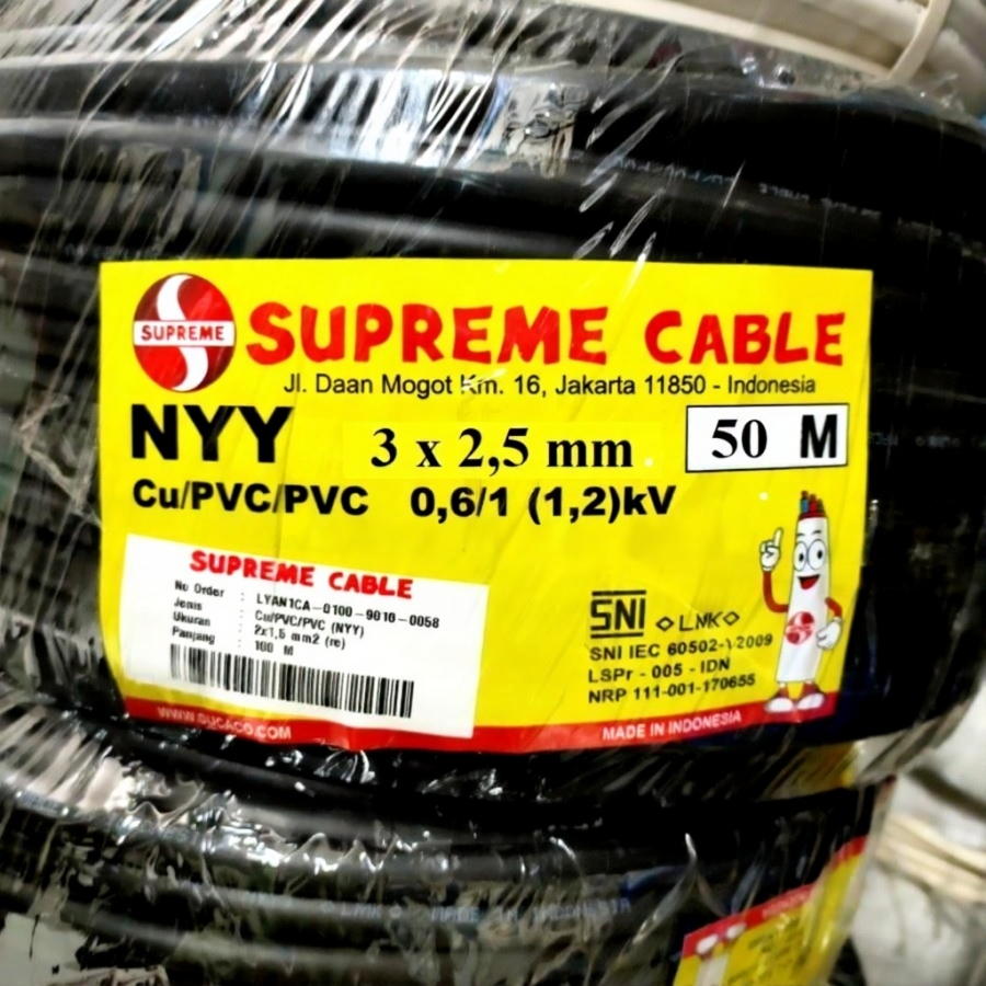 Supreme Kabel Tembaga NYY 3x2,5 50m