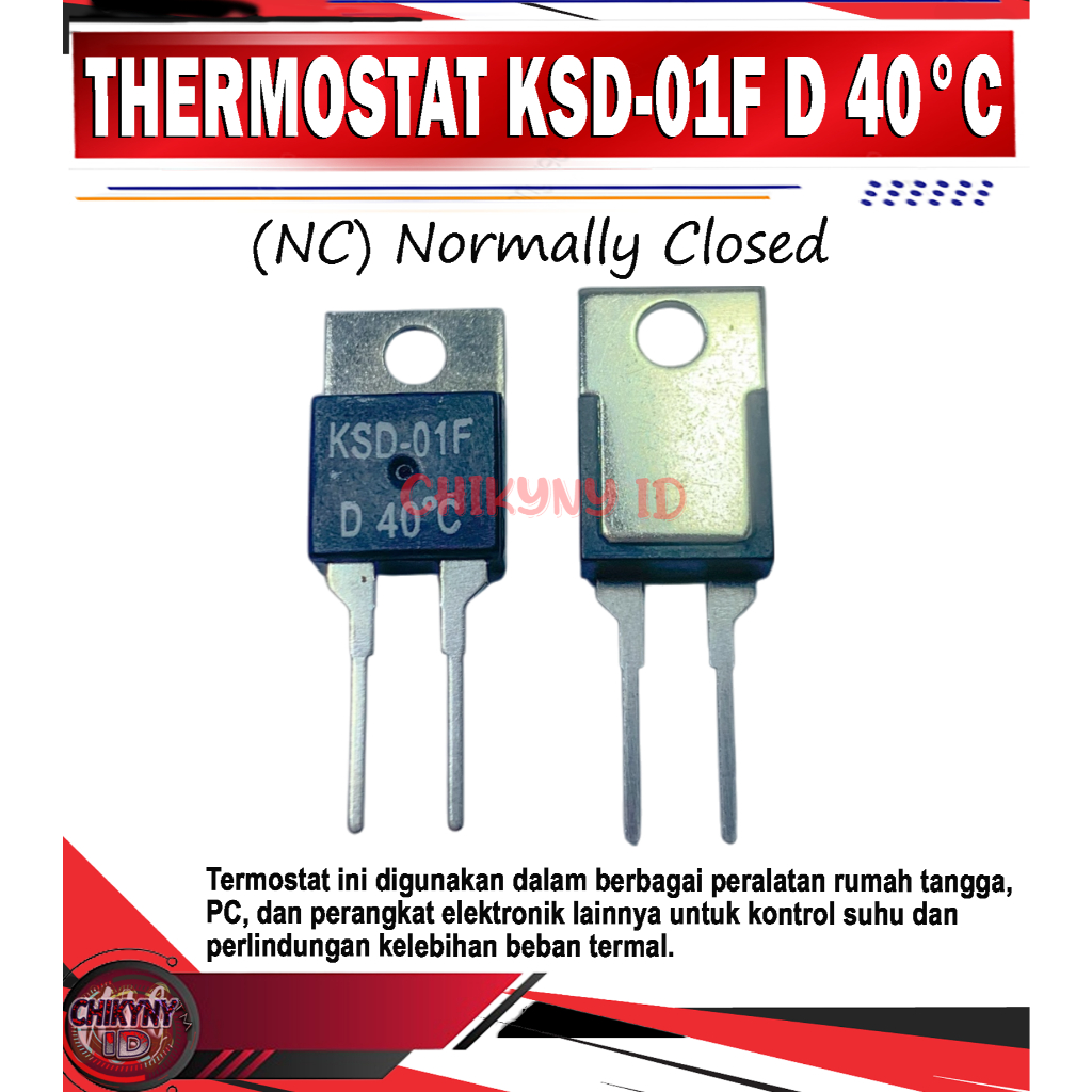 KSD-01F D 40 °C THERMAL SWITCH NC NORMALLY CLOSED THERMOSTAT SENSOR SUHU