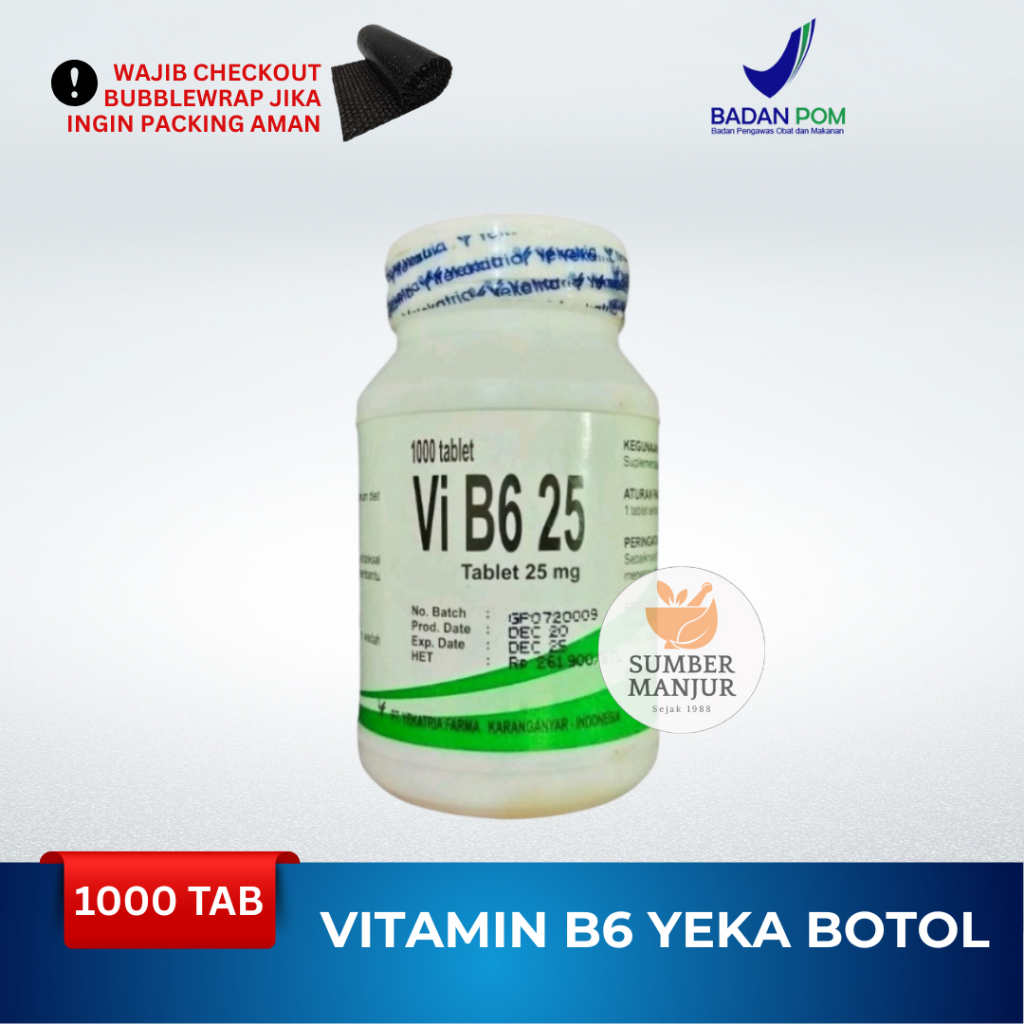 VIT B6 25MG BOTOL / VITAMIN B6 ISI 1000 TABLET