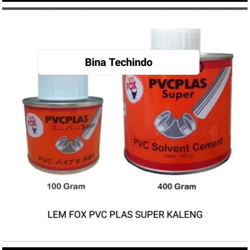 LEM FOX PIPA PVC PLAS SUPER KALENG 100GR. LEM FOX PIPA. LEM PIPA FOX. LEM FOX KALENG 100GR. LEM PIPA