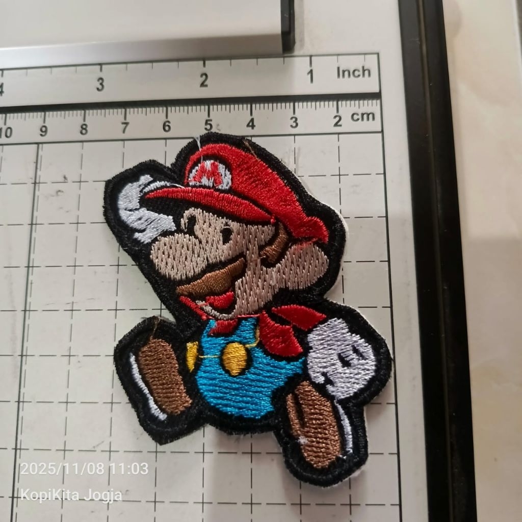 Emblem patch bordir mario bross