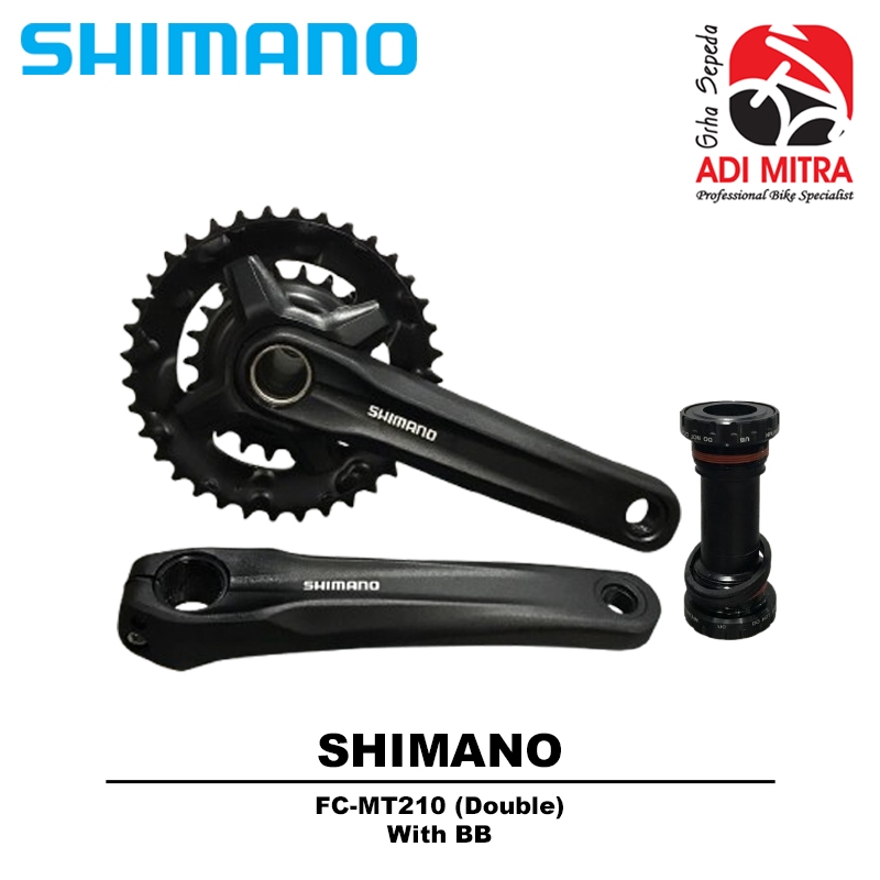 Gir Set Depan Shimano Altus FC-MT210 Double With BB Crank Sepeda MTB Hollowtech | Gearset Sepeda