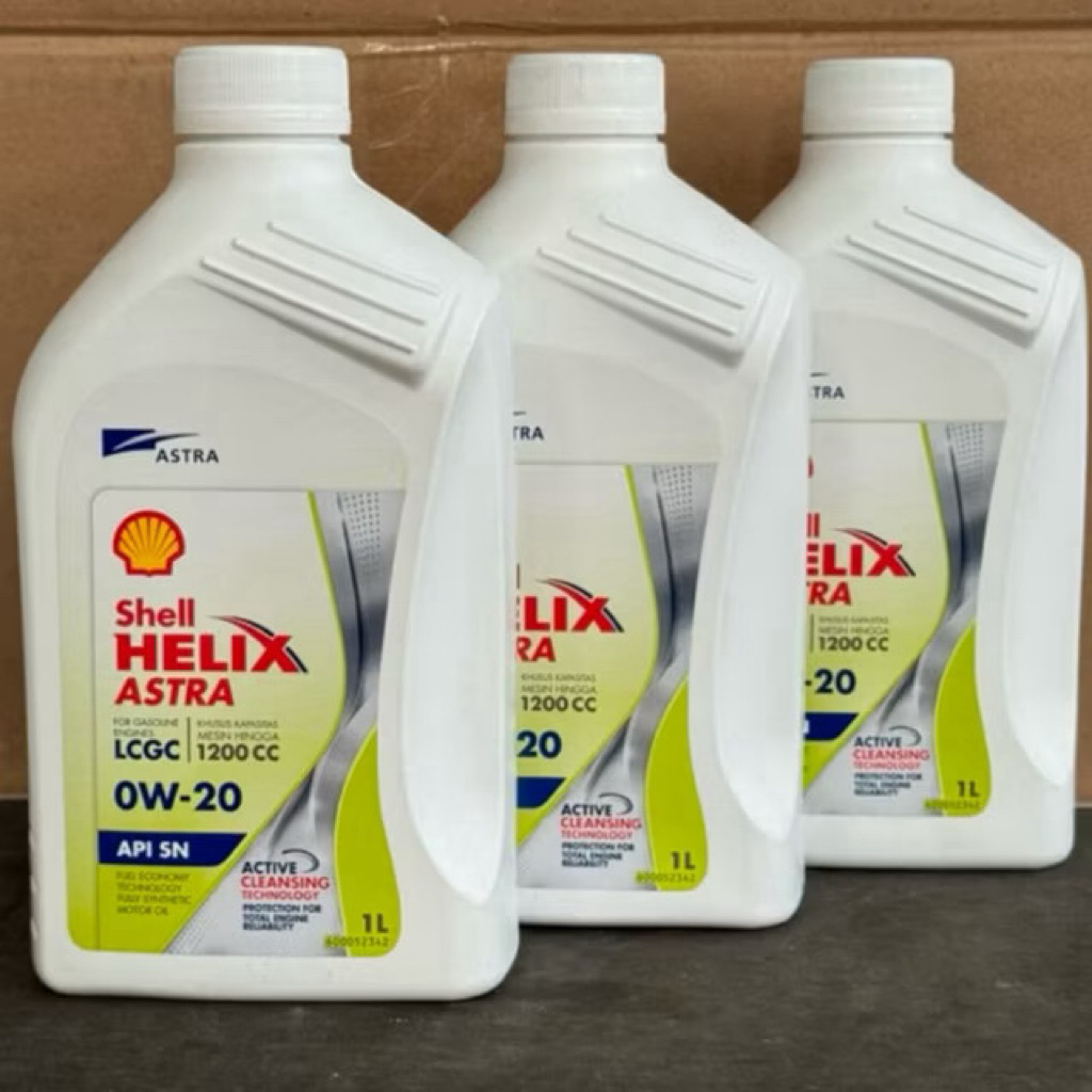 Shell Helix Astra LCGC 0W-20 API SN Fuel Economy Technology & Full Synthetic 1 Liter Asli Astra