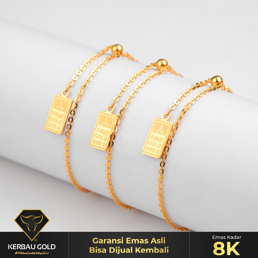 [Kerbau Gold] Gelang Emas Classic LM 8K - Emas Asli 100%
