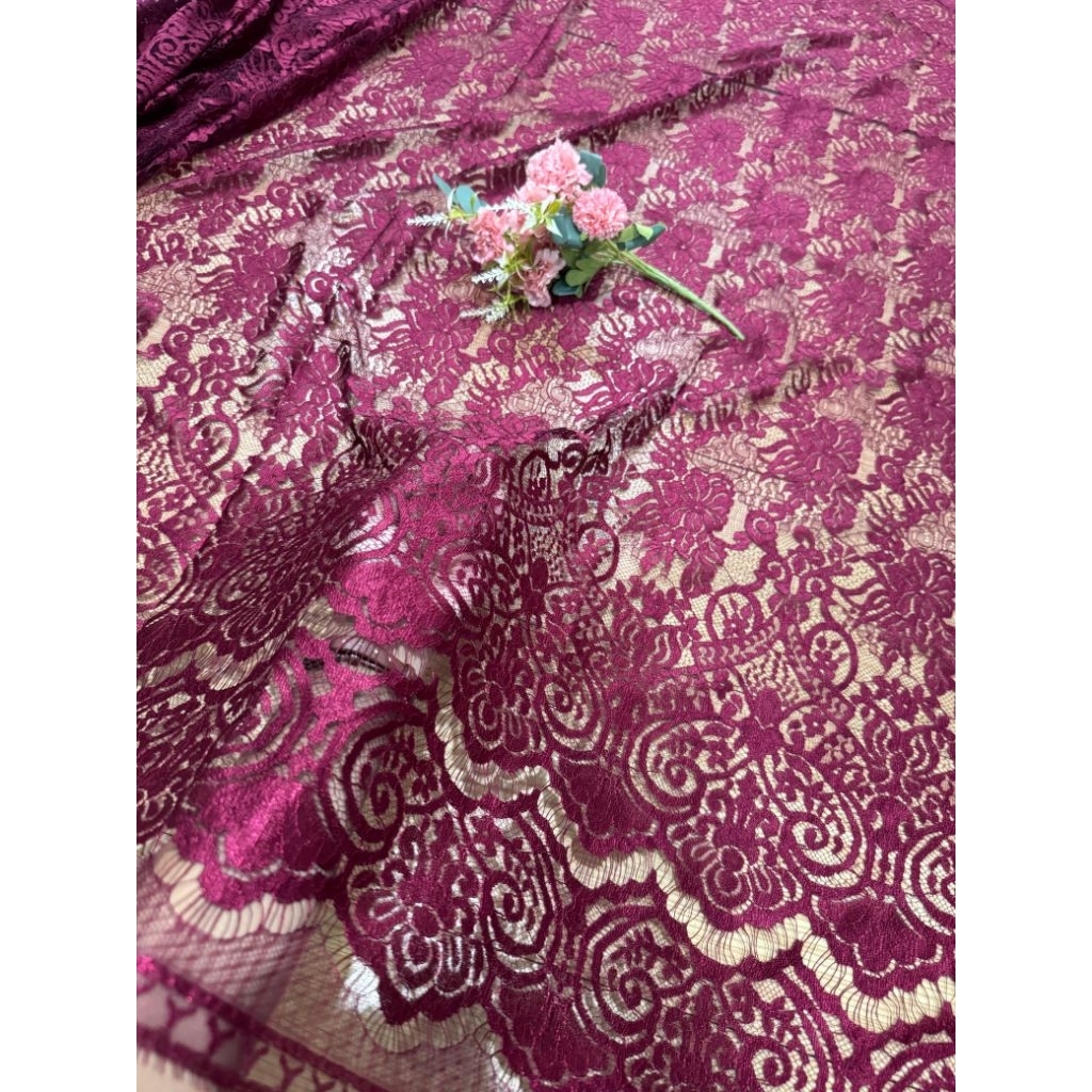 Bakal Kebaya Kain Brokat Kebaya Pengantin Metalik Glossy Mirror 2,5 Mtr